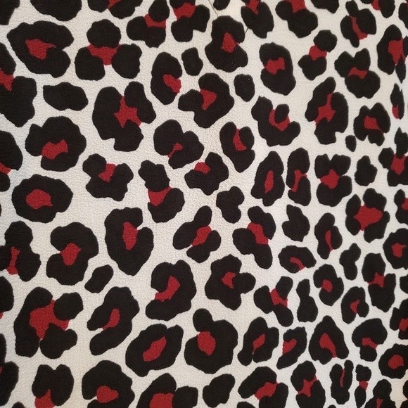 NWT Michael Kors Burgundy Leopard Print Women's Blouse - Picture 9 of 16